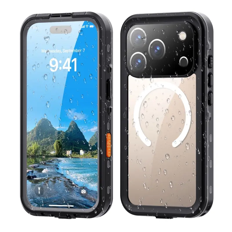 Apple iPhone 18 Pro - Redpepper Dot Series Outdoor Case, IP68, MagSafe, wasserdicht, Schwarz