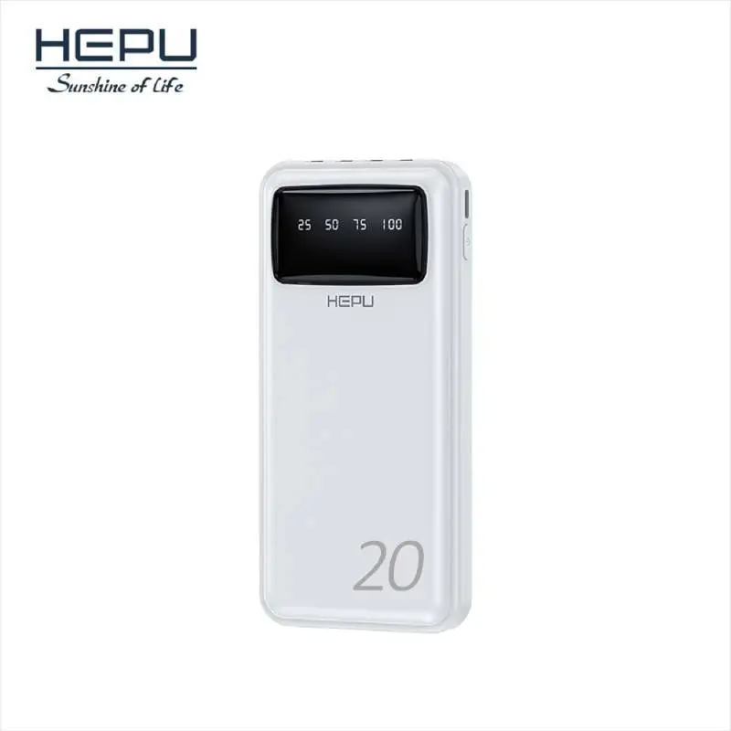 HEPU Powerbank 20000mAh - inkl. Typ-C/Lightning/Micro-USB-Kabel in Schwarz