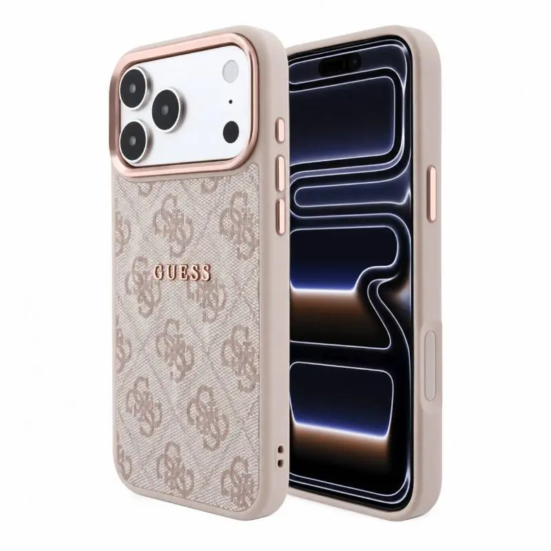 iPhone 18 Pro Max / 17 Pro Max – Guess Hülle aus PU-Leder mit MagSafe, Pink GUHMP18XP4MSEGCP