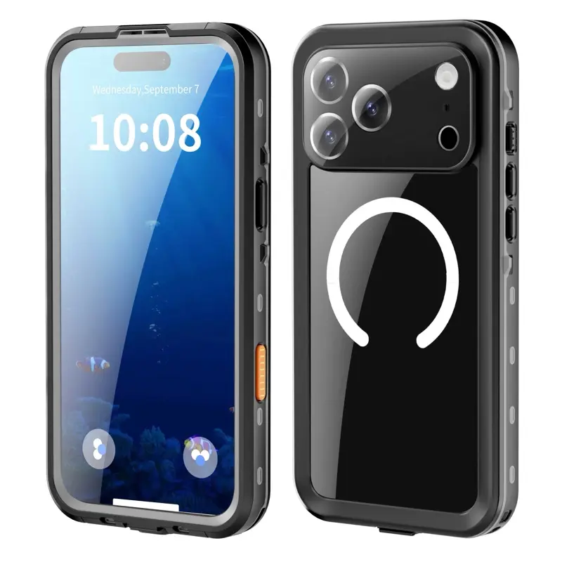 Apple iPhone 18 Pro Max - Redpepper Dot Series Outdoor Case, IP68, MagSafe, wasserdicht, Schwarz