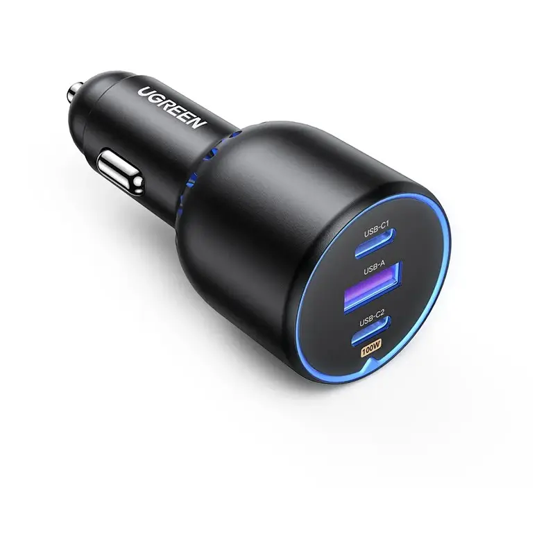 Ugreen – 130W Schnellladegerät Auto 2x USB-C + USB-A (CD293 / 90413), schwarz