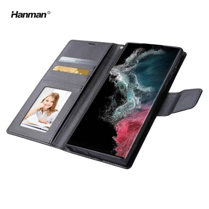 Google Pixel 10a - Hanman Mill Flip Case mit 3 Kartenfächern, schwarz