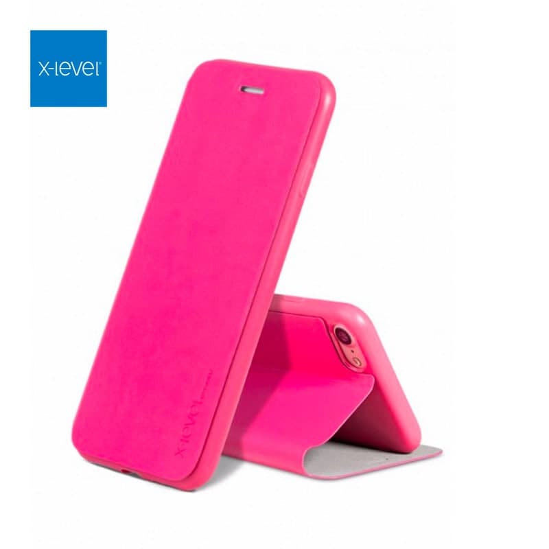 Samsung Galaxy S9 - X-Level FIBColor Flip Etui, Kunstleder, 360° Rundumschutz, Pink