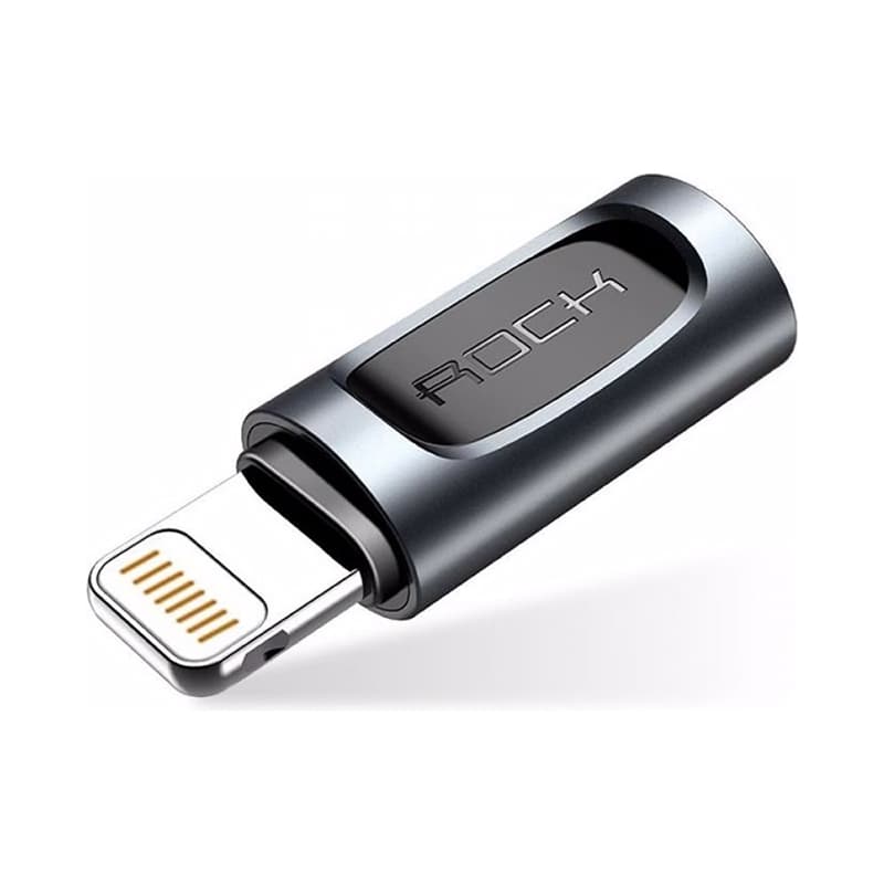 Rock - RCB0605 - Type-C auf Lightning Adapter, vielseitig kompatibel, Schwarz